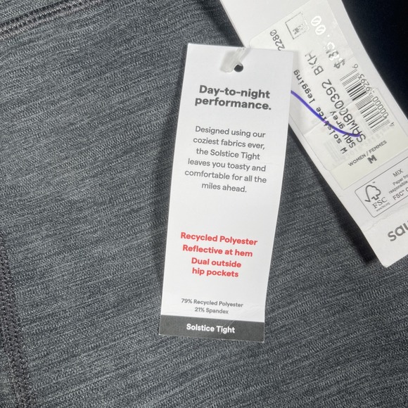 Saucony Solstice Legging Women M Running Reflective Soft-Lined Cold Weather NWT - Picture 3 of 10